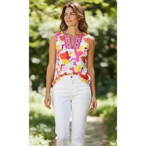 Jude Connally Sleeveless Printed Tunic Top NWOT Small Resort Wear